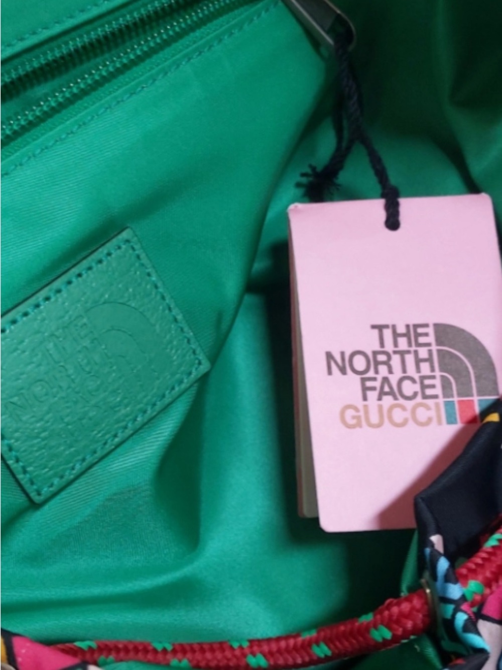 Gucci Multicolor Logo Print Backpack with Green Trim - Picture 9 of 16